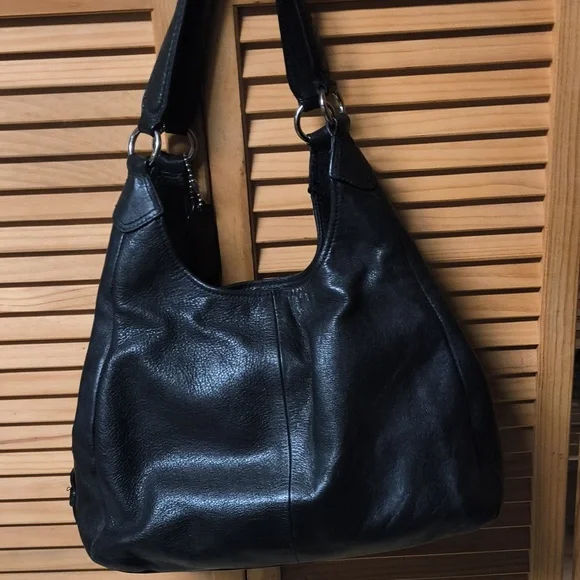 Coach Midsize Black Leather Tote Bag - Picture 5 of 16